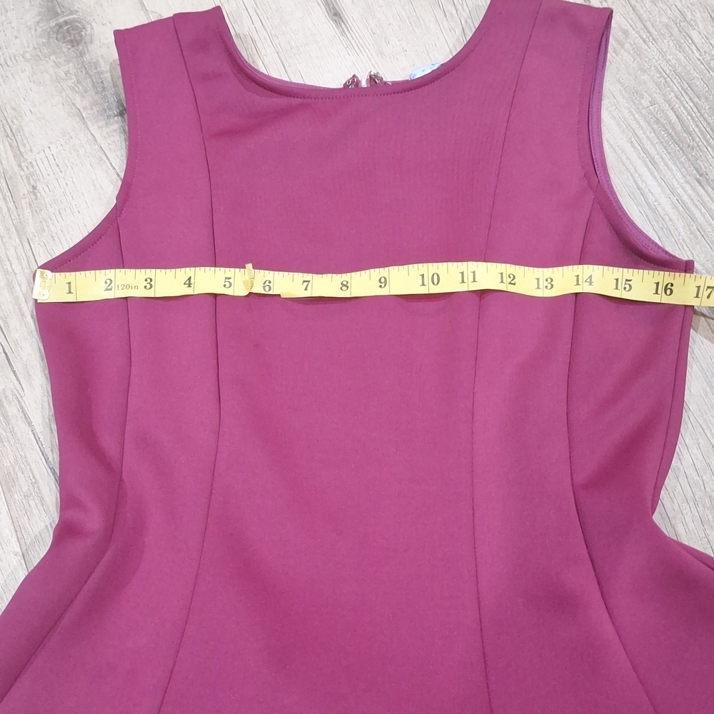 #1152 She + Sky Rasberry Stretch Fit&Flare Dress sz L - Picture 9 of 11